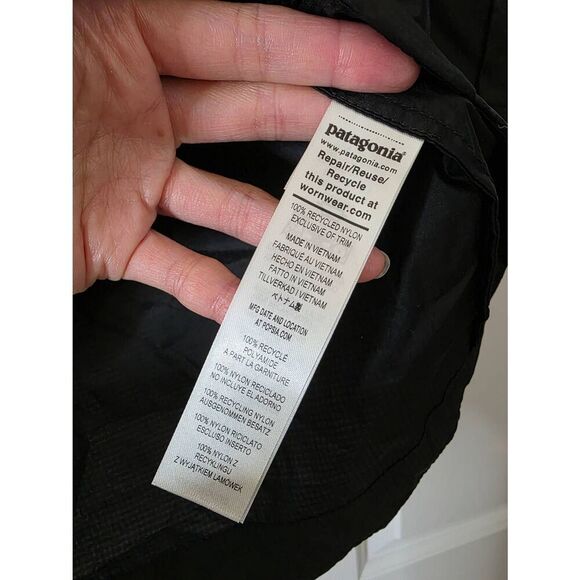 Patagonia Light Weight Windbreaker Black Jacket with customized logo XS - Picture 8 of 8
